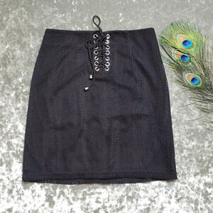 By The Way Lace-Up Mesh Skirt